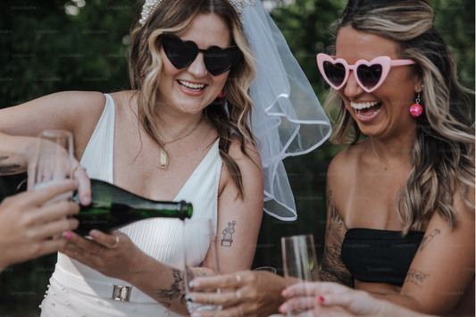 Two women enjoying a bachelorette party